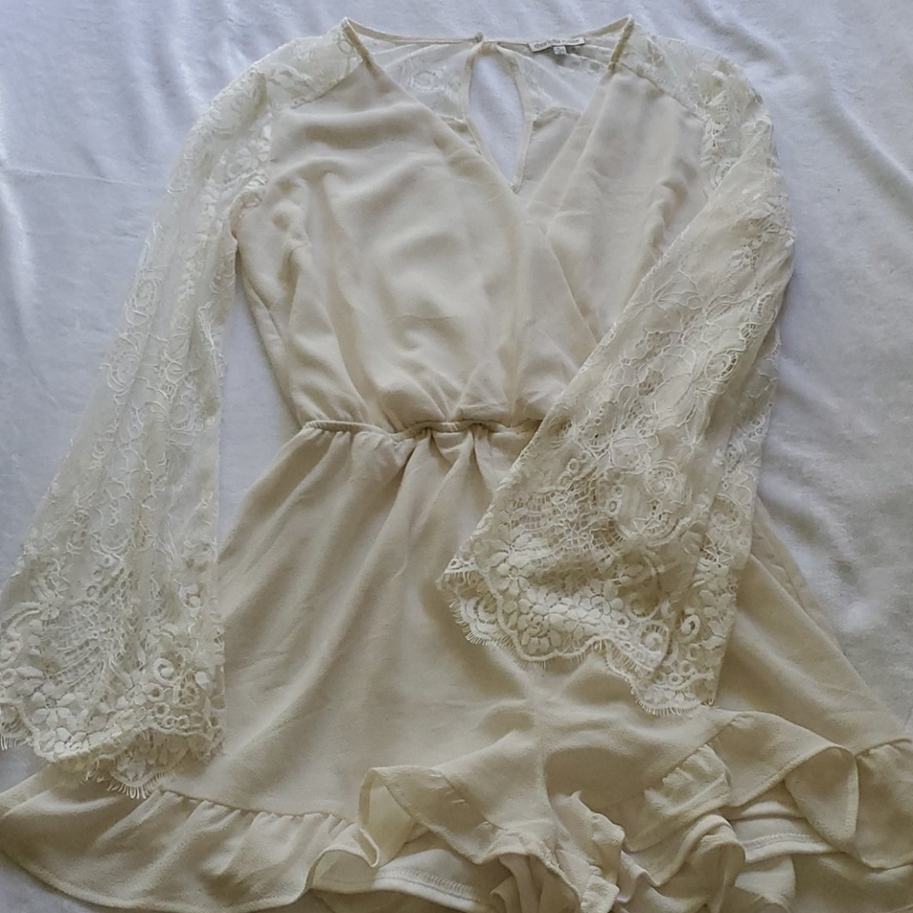 Charlotte Russe Cream lace romper